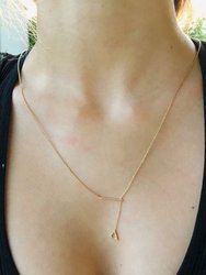 Crane Lariat Bolo Adjustable Triangle Diamond Necklace In 14K Yellow Gold Vermeil On Sterling Silver