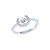 Crescent North Star Diamond Ring In Sterling Silver - Silver