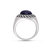 Dark Blue Sodalite Stone Signet Ring in Black Rhodium Plated Sterling Silver