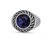 Dark Blue Sodalite Stone Signet Ring in Black Rhodium Plated Sterling Silver - Silver