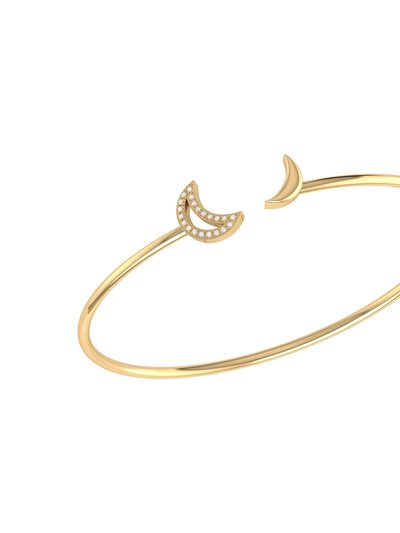 LuvMyJewelry Date Night Double Crescent Adjustable Diamond Cuff In 14K Yellow Gold Vermeil On Sterling Silver product