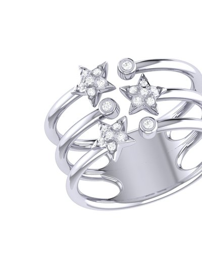LuvMyJewelry Dazzling Star Bezel Trio Diamond Ring In Sterling Silver product