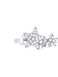 Dazzling Star Cluster Diamond Ring in Sterling Silver