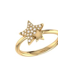 Dazzling Starkissed Duo Diamond Ring In 14K Yellow Gold Vermeil On Sterling Silver - Yellow Gold