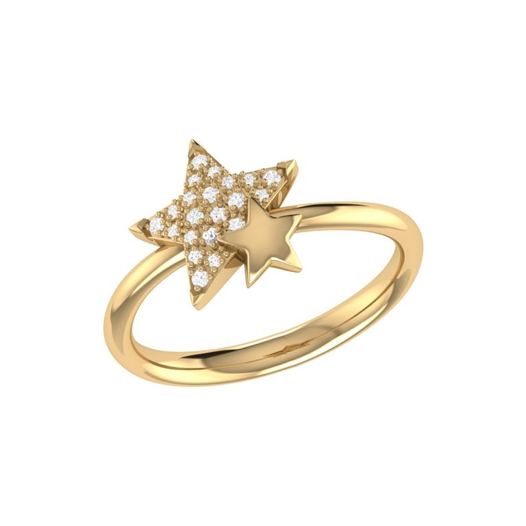 Dazzling Starkissed Duo Diamond Ring In 14K Yellow Gold Vermeil On Sterling Silver - Yellow Gold