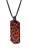 Earth & Fire Black Rhodium Plated Sterling Silver Textured Red Orange Enamel Tag