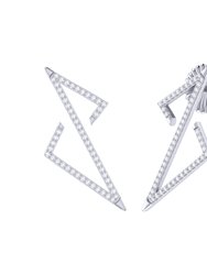 Electric Spark Zig Zag Diamond Earrings in Sterling Silver - Silver