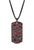 Fiery Ascent Black Rhodium Plated Sterling Silver Textured Tag with Garnets - Black Rhodium