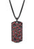 Fiery Ascent Black Rhodium Plated Sterling Silver Textured Tag with Garnets - Black Rhodium