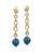 Firefly Turquoise Dangle Earrings In 14K Yellow Gold Plated Sterling Silver - Yellow Gold