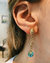 Firefly Turquoise Dangle Earrings In 14K Yellow Gold Plated Sterling Silver