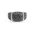 Fossil Agate Stone Signet Ring in Black Rhodium Plated Sterling Silver - Silver