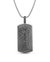 Fossil Agate Stone Tag in Black Rhodium Plated Sterling Silver - Black Rhodium