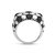 Kick & Goal Soccer Black Rhodium Plated Sterling Silver Black Diamond Head Ring