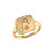 Libra Scales Pink Tourmaline & Diamond Constellation Signet Ring In 14K Yellow Gold Vermeil On Sterling Silver - Yellow Gold