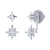 Little Star North Star Diamond Stud Earrings in Sterling Silver - Silver