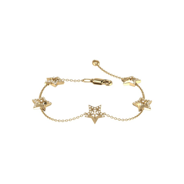 Lucky Star Diamond Bracelet In 14K Yellow Gold Vermeil On Sterling Silver - Yellow Gold