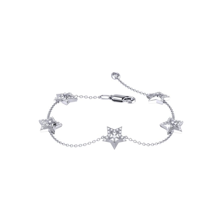 Lucky Star Diamond Bracelet in Sterling Silver - Silver