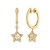 Lucky Star Diamond Hoop Earrings in 14K Yellow Gold Vermeil on Sterling Silver - Gold