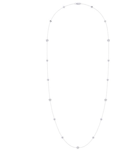 LuvMyJewelry Lucky Star Layered Diamond Necklace In Sterling Silver product