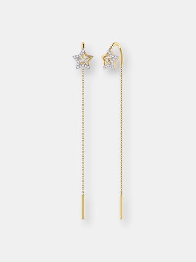 LuvMyJewelry Lucky Star Tack-In Diamond Earrings in 14K Yellow Gold Vermeil on Sterling Silver product