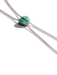 Luv Me Green Aventurine Adjustable Heart Necklace in Sterling Silver