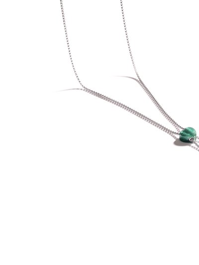 LuvMyJewelry Luv Me Green Aventurine Adjustable Heart Necklace in Sterling Silver product