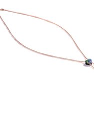 Luv Me Ruby Fuchsite Adjustable Heart Necklace in 14K Rose Gold Plated Sterling Silver - Rose Gold