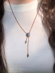 Luv Me Ruby Fuchsite Adjustable Heart Necklace in 14K Rose Gold Plated Sterling Silver