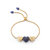 Luv Me Sodalite Bolo Adjustable I Love You Heart Bracelet in 14K Yellow Gold Plated Sterling Silver - Gold
