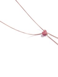 Luv Me Thulite Adjustable Heart Necklace in 14K Rose Gold Plated Sterling Silver - Rose Gold