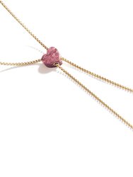 Luv Me Thulite Adjustable Heart Necklace in 14K Yellow Gold Plated Sterling Silver