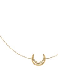 Midnight Crescent Layered Diamond Necklace In 14K Yellow Gold Vermeil On Sterling Silver