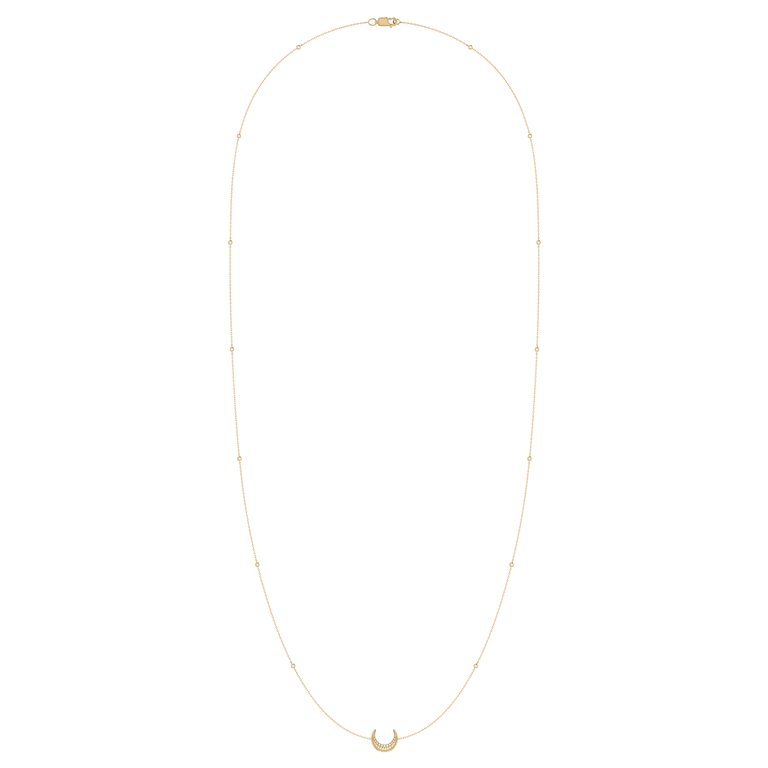 Midnight Crescent Layered Diamond Necklace In 14K Yellow Gold Vermeil On Sterling Silver - Yellow Gold