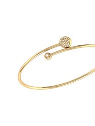 Moon-Crossed Lovers Adjustable Diamond Bangle In 14K Yellow Gold Vermeil On Sterling Silver - Yellow Gold