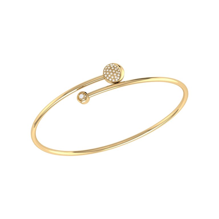Moon-Crossed Lovers Adjustable Diamond Bangle In 14K Yellow Gold Vermeil On Sterling Silver - Yellow Gold