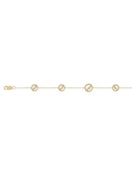 Moon Phases Diamond Bracelet In 14K Yellow Gold Vermeil On Sterling Silver