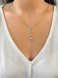 Moon Phases Diamond Necklace In 14K Yellow Gold Vermeil On Sterling Silver