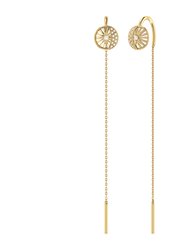 Moon Phases Tack-In Diamond Earrings In 14K Yellow Gold Vermeil On Sterling Silver - Yellow Gold