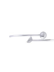 Moon Stages Adjustable Diamond Bangle in Sterling Silver