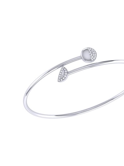 LuvMyJewelry Moon Stages Adjustable Diamond Bangle in Sterling Silver product