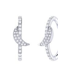 Moonlit Diamond Ear Cuffs in Sterling Silver - Silver