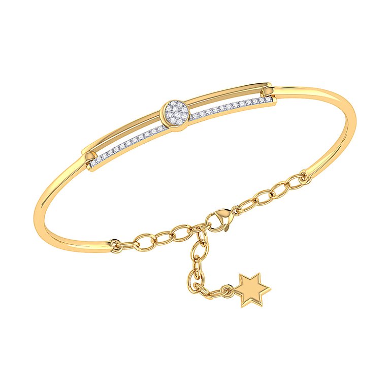 Moonlit Phases Diamond Bangle In 14K Yellow Gold Vermeil On Sterling Silver - Yellow Gold