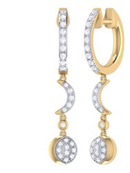 Moonlit Phases Diamond Hoop Earrings In 14K Yellow Gold Vermeil On Sterling Silver - Yellow Gold