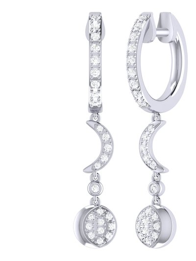 LuvMyJewelry Moonlit Phases Diamond Hoop Earrings In Sterling Silver product