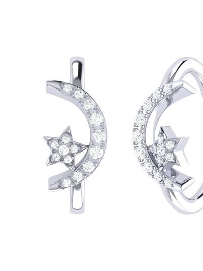 LuvMyJewelry Moonlit Star Diamond Ear Cuffs in Sterling Silver product