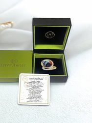 My Colorful Legacy Pearl & Moonstone Diamond Open Ring In 14K Yellow Gold Plated Sterling Silver