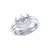 Nighttime Moon Star Lovers Detachable Diamond Ring In Sterling Silver - Silver