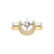 Nighttime Moon Star Lovers Two-Tone Detachable Diamond Ring In 14K Yellow Gold Vermeil On Sterling Silver