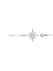 North Star Adjustable Diamond Cuff In Sterling Silver